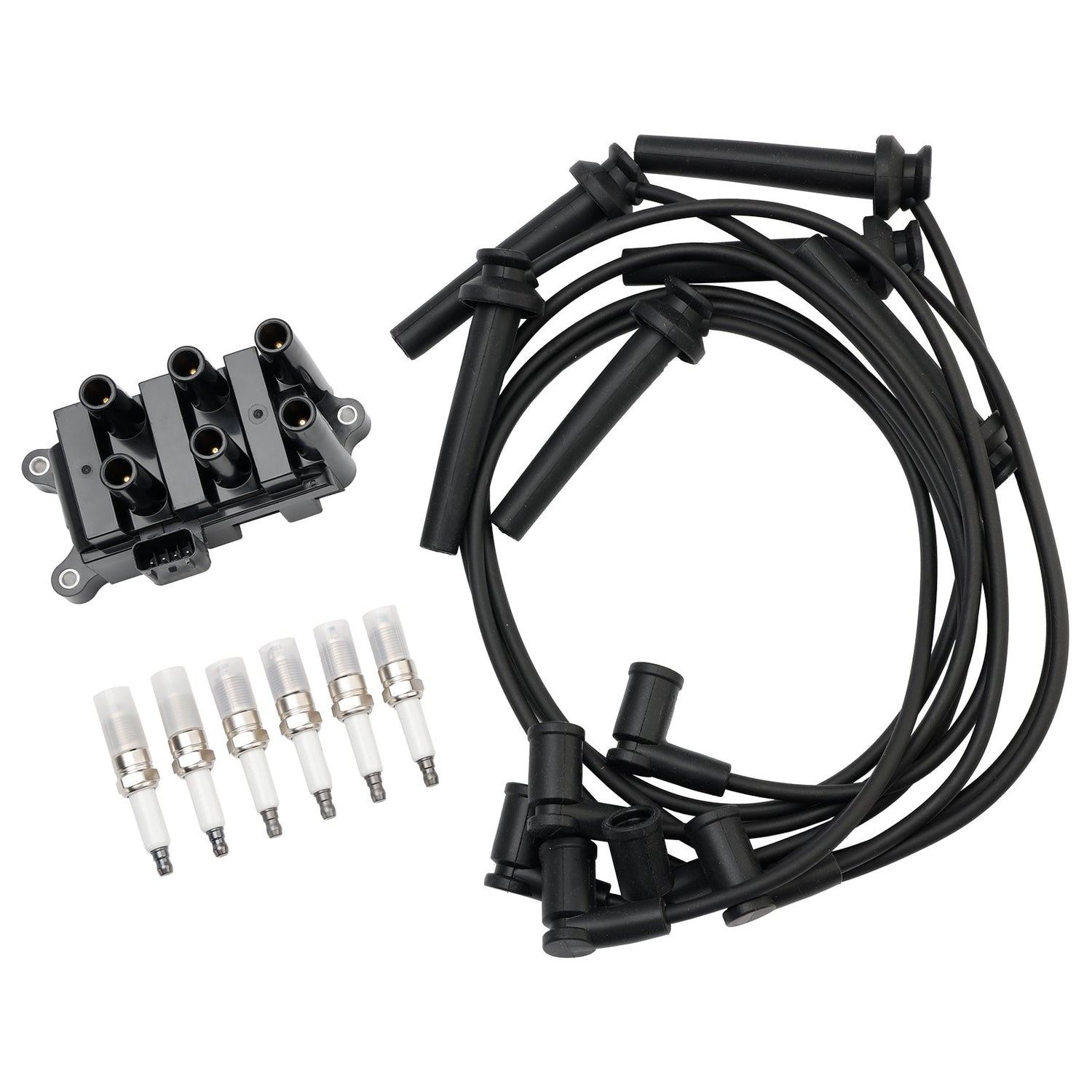 2001-2003 Ford Windstar V6 3.8L Ignition Coil+6 Spark plug+6 Wire FD498 5F2Z-12029-AD