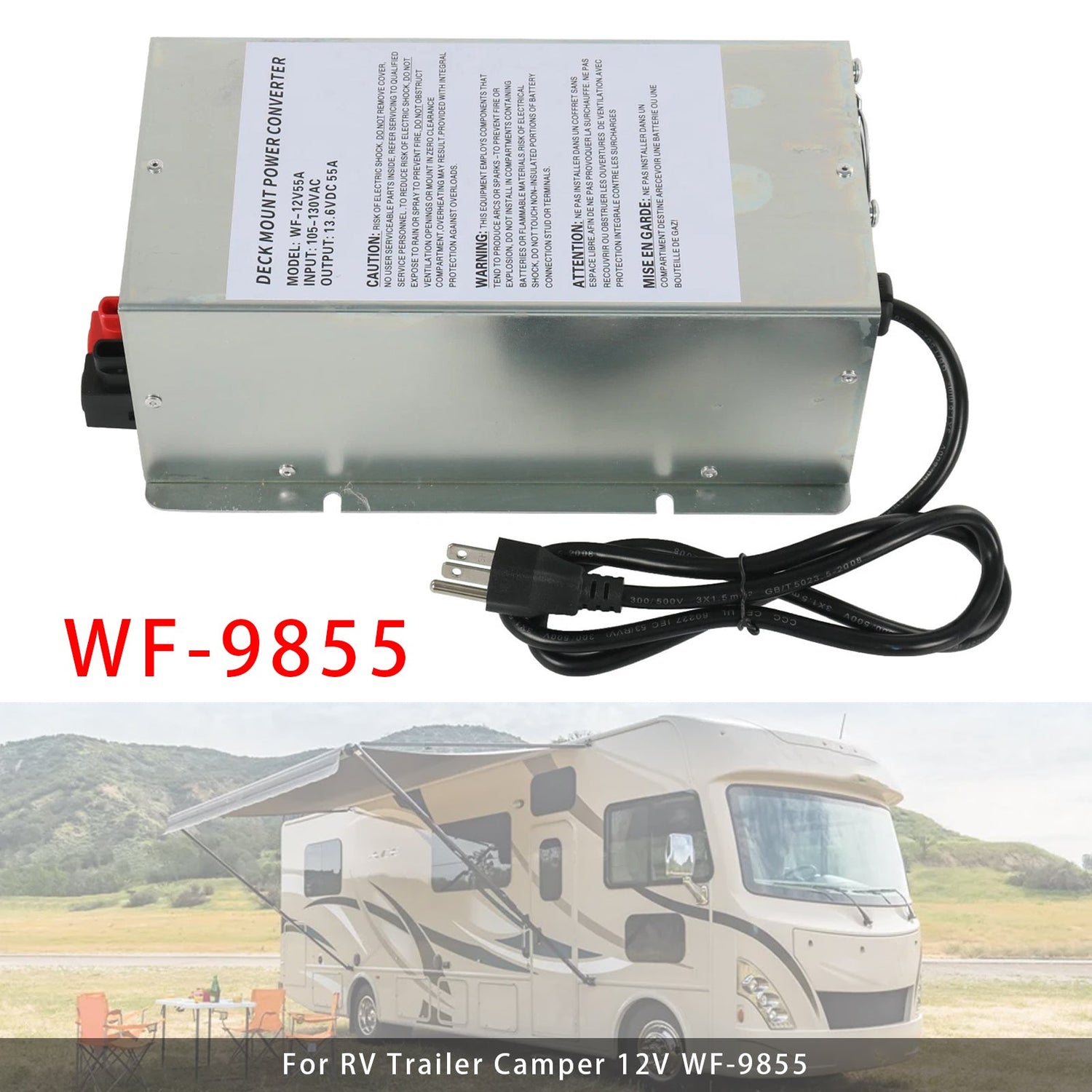 RV Trailer Camper 12V WF-9855 Converter 55 Amp Power Converter Charger
