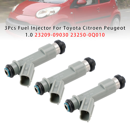 Toyota Citroen Peugeot 1.0 23209-09030 23250-0Q010 3Pcs Fuel Injector