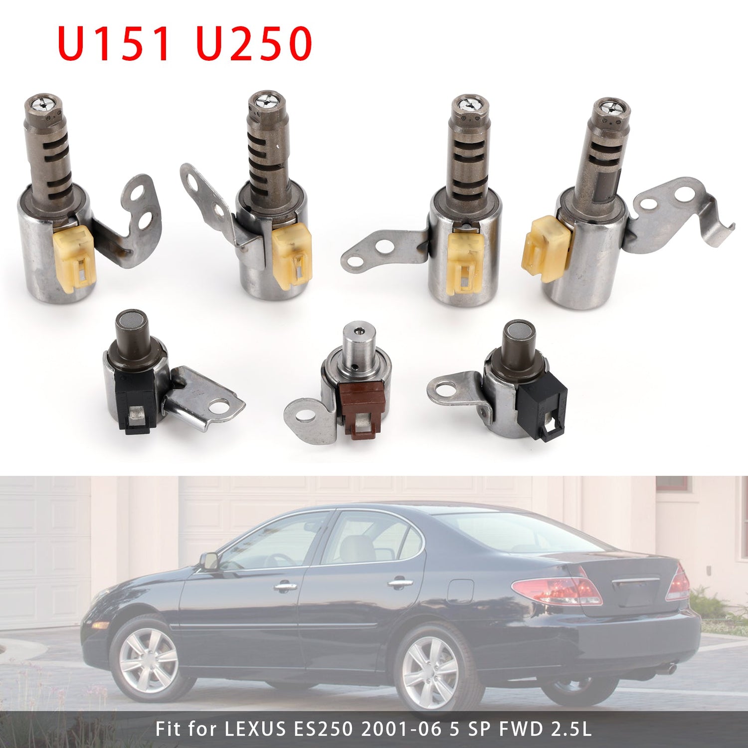 Toyota Camry 2004-2011 2.4L 2.5L 3.0L 3.5L Big Solenoids 7PCS Transmission Solenoids Kit U151 U250