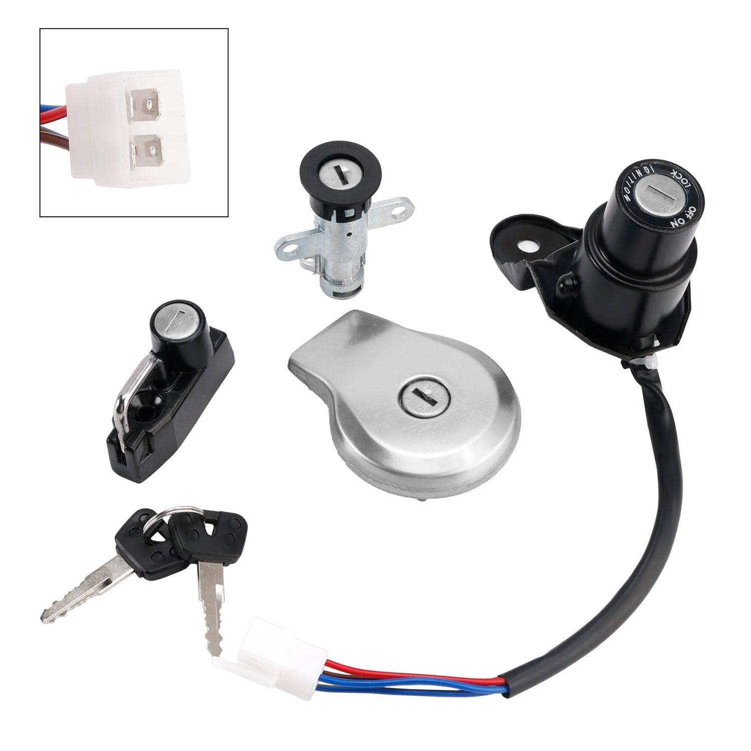 Yamaha XV 535 Virago 1988-2004 Ignition Key Switch Fuel Cap Helmet Seat Lock Set