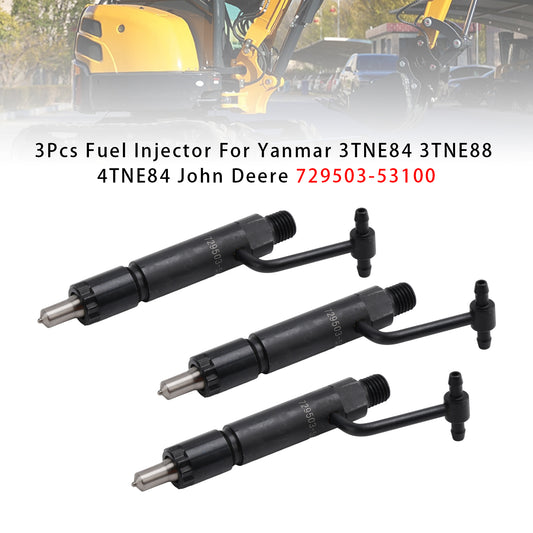 Yanmar 3TNE84 3TNE88 4TNE84 John Deere 729503-53100 3Pcs Fuel Injector