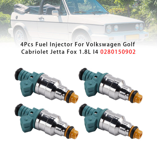 Volkswagen Golf Cabriolet Jetta Fox 1.8L I4 0280150902 4PCS Fuel Injector