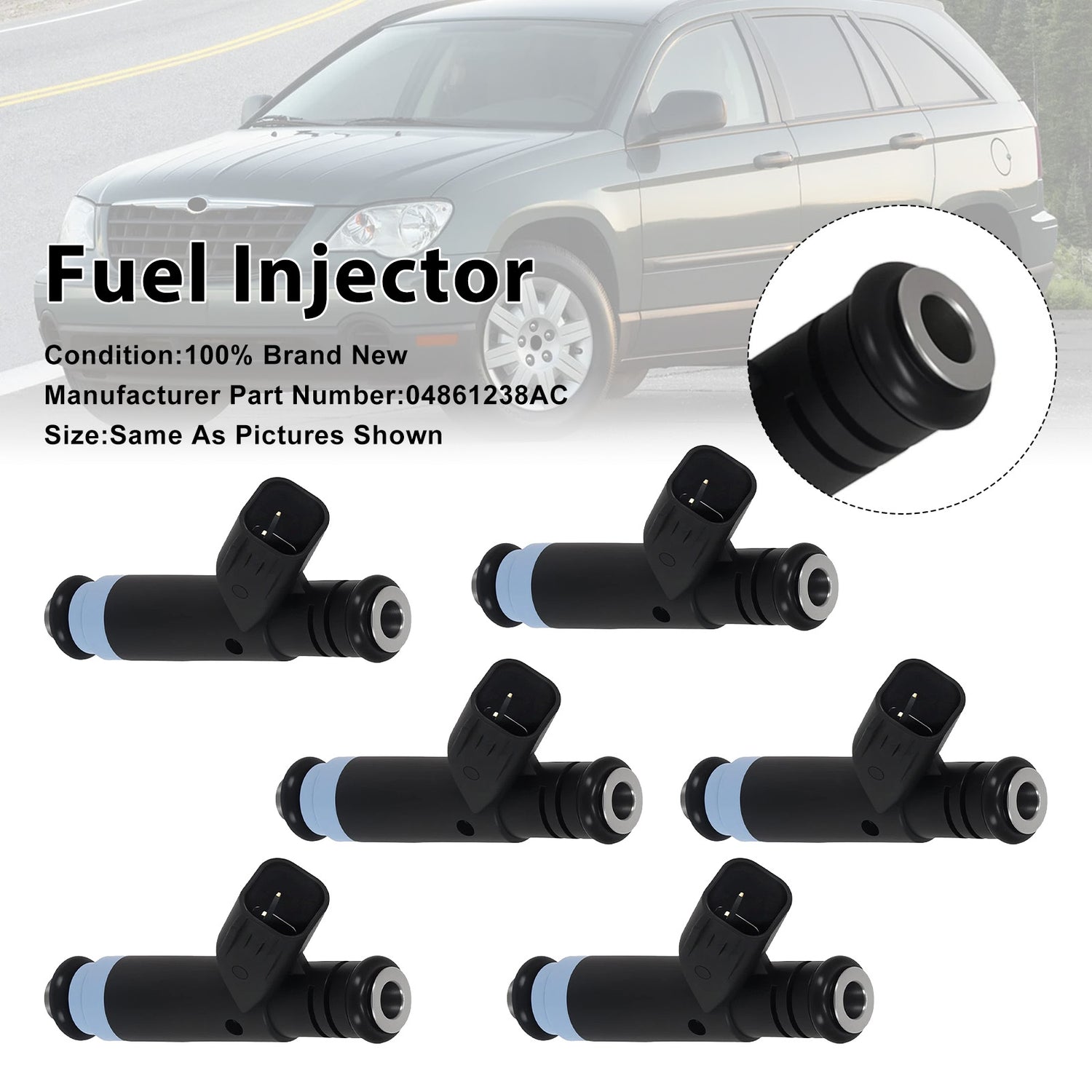 Chrysler 2005-2008 For Dodge 3.8L V6 04861238AC 6PCS Fuel Injector