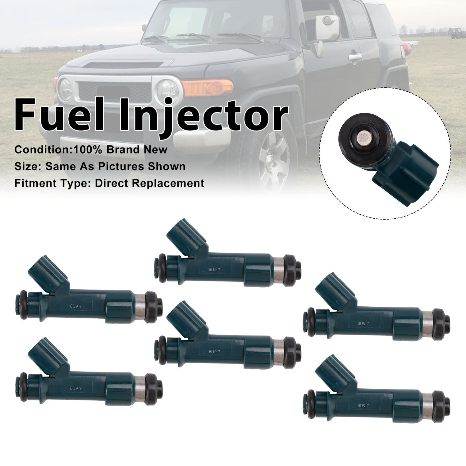 Toyota 4Runner 2003-2009 Tacoma 2005-2015 23250-0P030 6PCS Fuel Injector