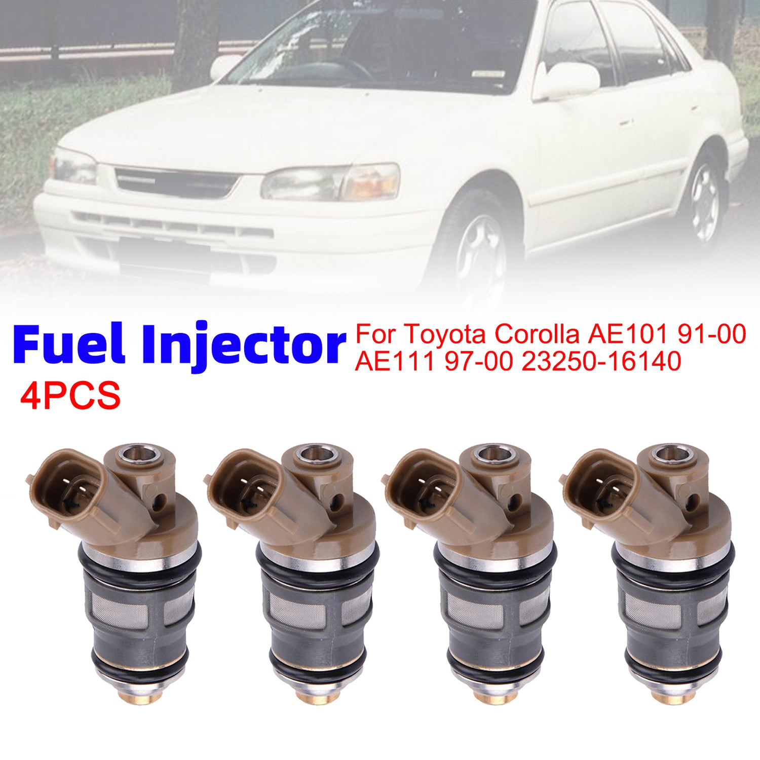 Toyota Corolla AE101 1991-2000 AE111 1997-2000 23250-16140 4PCS Fuel Injector