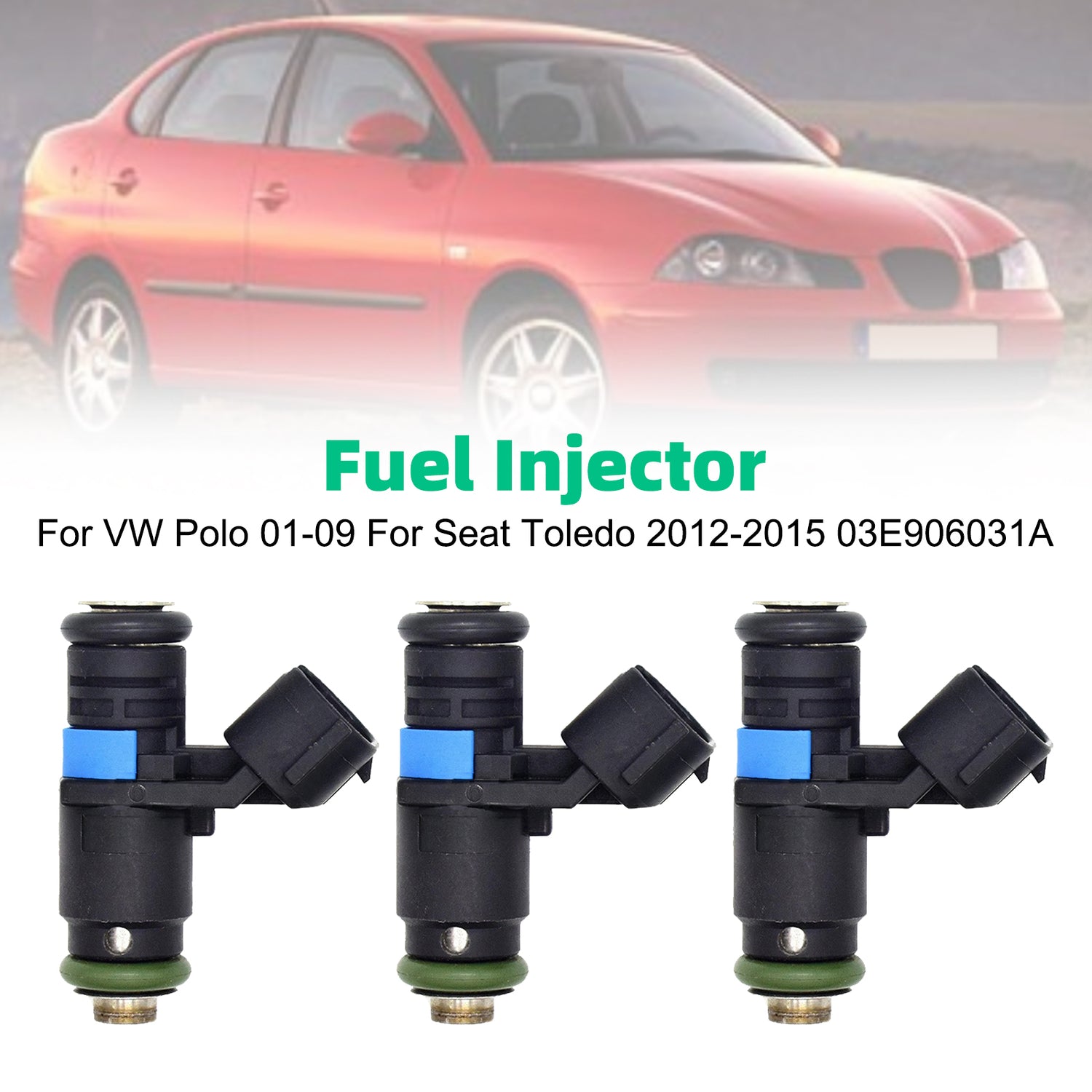 VW Polo 2001-2009 For Seat Toledo 2012-2015 03E906031A 3Pcs Fuel Injector