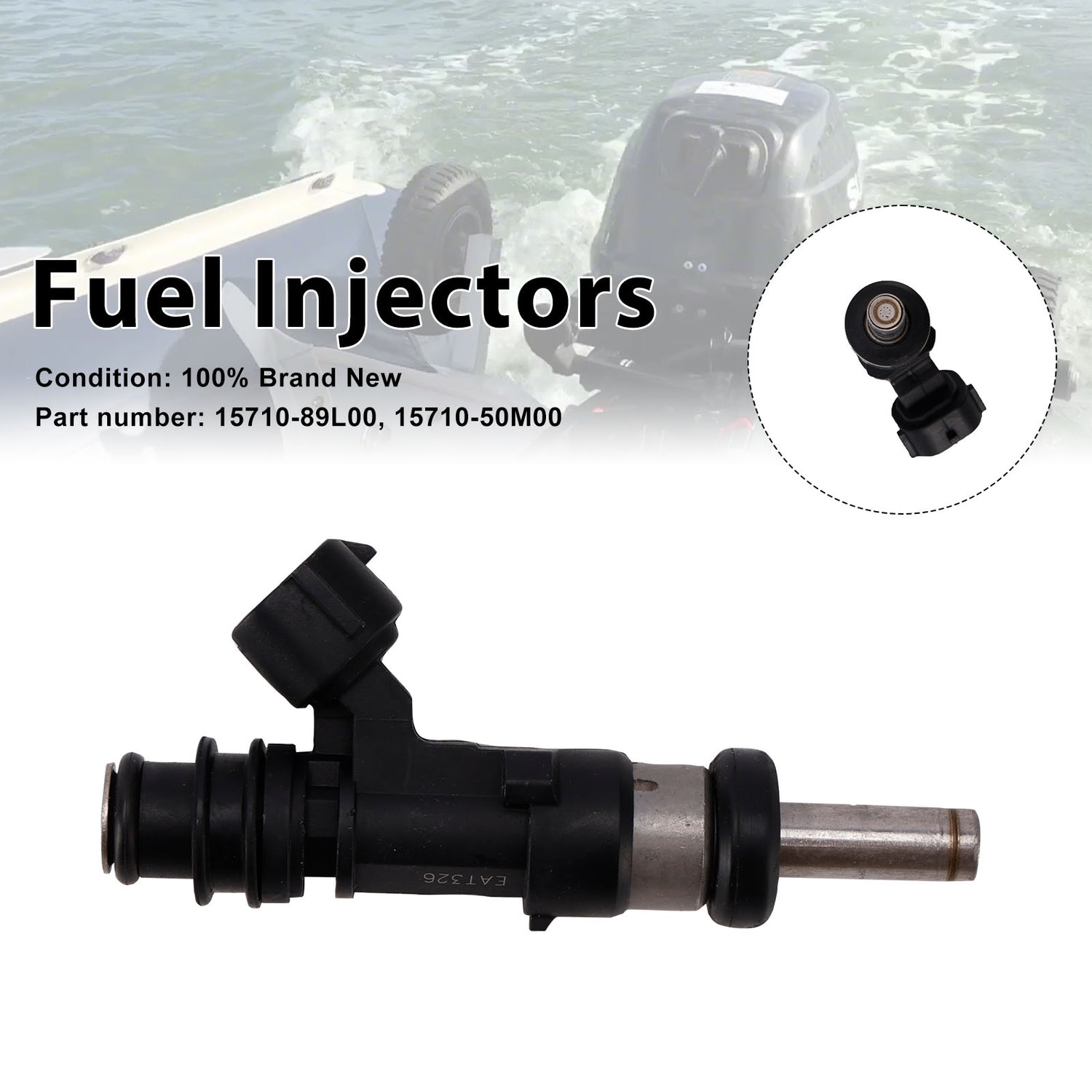 Suzuki Outboard 15HP 9.9HP 20HP 15710-89L00 Fuel Injectors 15710-50M00