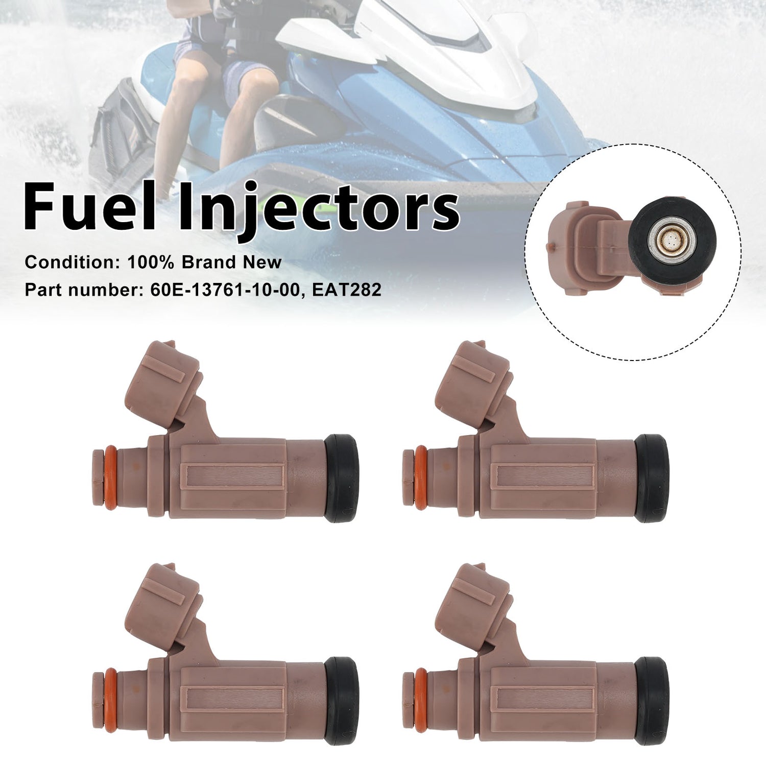 Yamaha PWC FX SX AR VX 4PC EAT282 Fuel Injectors 60E-13761-10-00