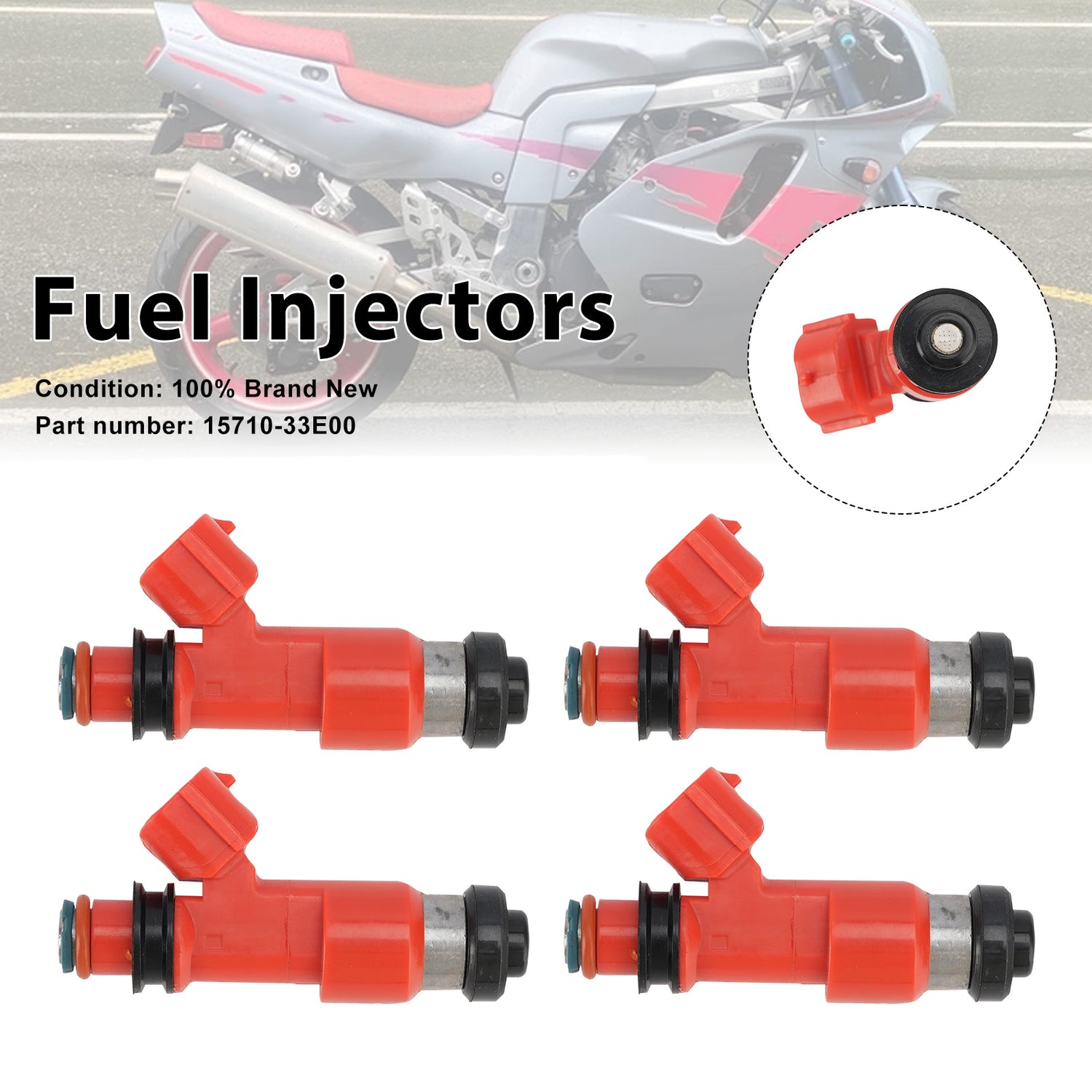 Suzuki GSXR750 GSX-R750 1998-1999 4PC Fuel Injectors 15710-33E00