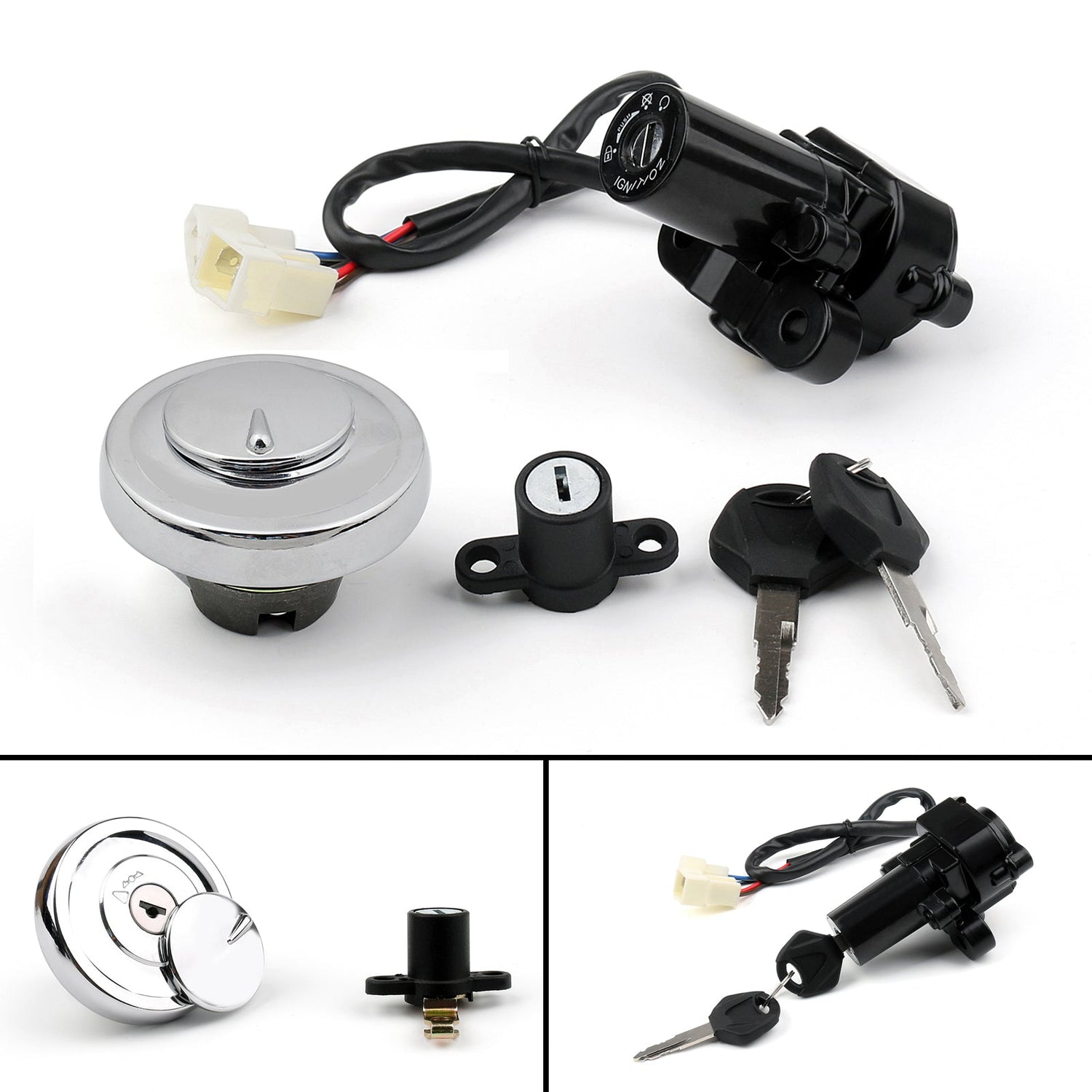 Yamaha XVS950 V-Star Ignition Switch Seat Gas Cap Cover Lock Key Set