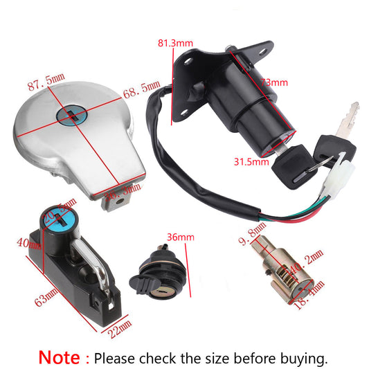 Yamaha Virago XV125 XV250 Ignition Switch Fuel Gas Cap Tank Cover Lock Key Cap Set