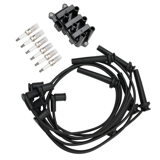 2001-2003 Ford E-150 V6 4.2L Ignition Coil+6 Spark plug+6 Wire FD498 5F2Z-12029-AD