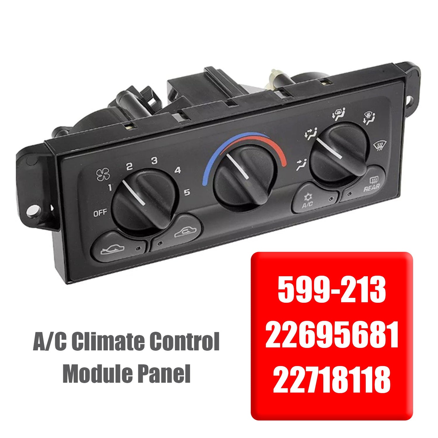 1997-1998 Oldsmobile Achieva A/C Climate Control Module Panel 599-213 22695681 22718118