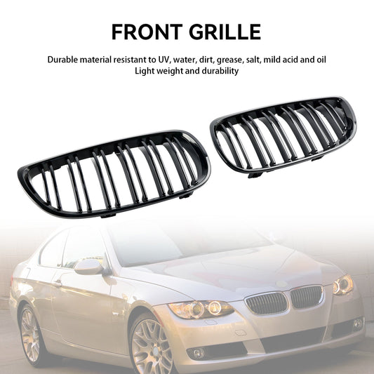 BMW E92 E93 328i 335i 2006-2010 2DR Gloss Black Front Kidney Grill 51137157277 51137157278