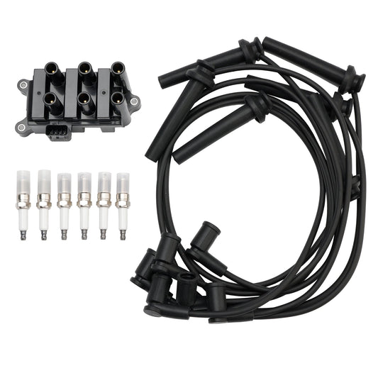 2001-2002 Mercury Cougar V6 2.5L Ignition Coil+6 Spark plug+6 Wire FD498 5F2Z-12029-AD