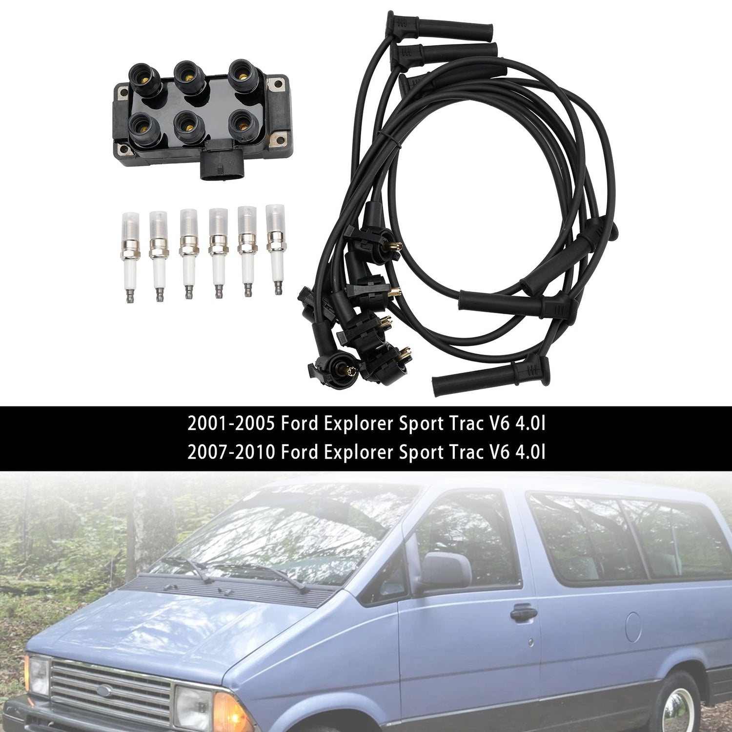 1991-1994 Mazda Navajo V6 4.0l Ignition Coil+6 Spark plug+6 Wire FD480 DG452