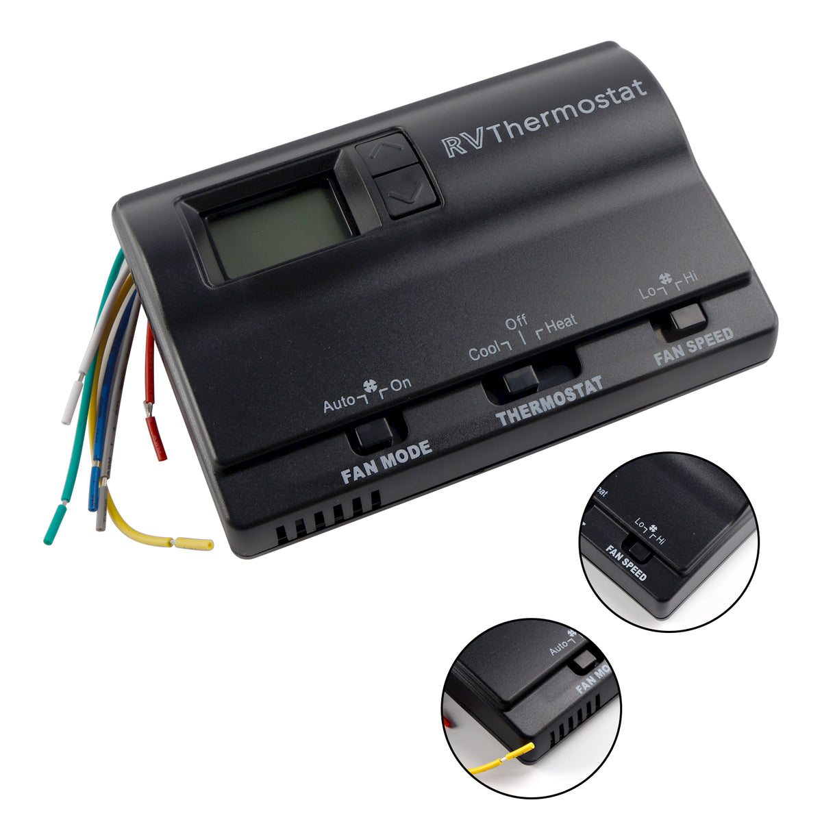 Heat/Cool Digital Thermostat Replacement Compatible with Coleman 83303362 Black