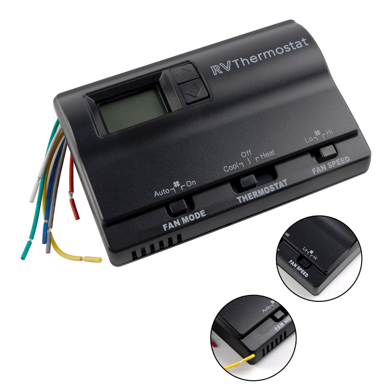 Heat/Cool Digital Thermostat Replacement Compatible with Coleman 83303362 Black
