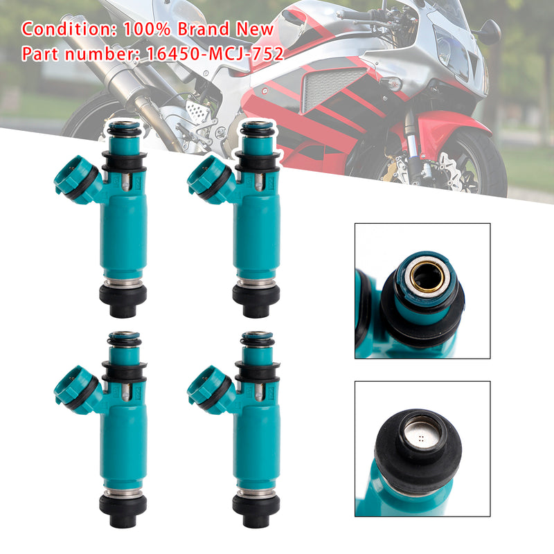 Honda CBR900RR 2002-2003 CBR954RR 2002-2006 RVT1000R 4PC 16450-MCJ-752 Fuel Injectors