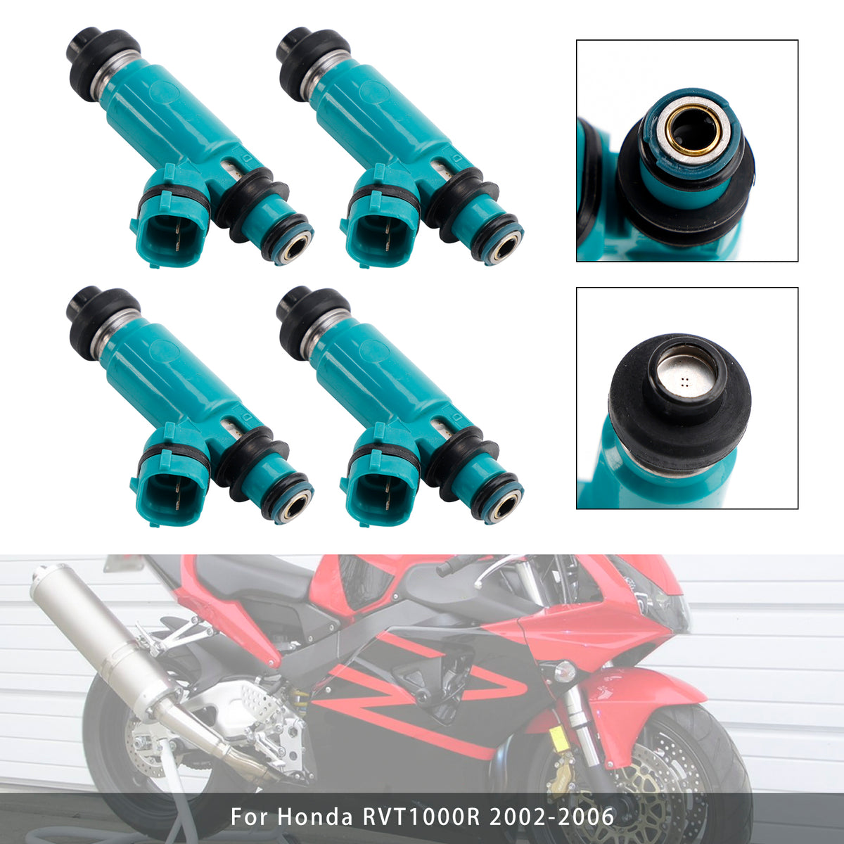 Honda CBR900RR 2002-2003 CBR954RR 2002-2006 RVT1000R 4PC 16450-MCJ-752 Fuel Injectors