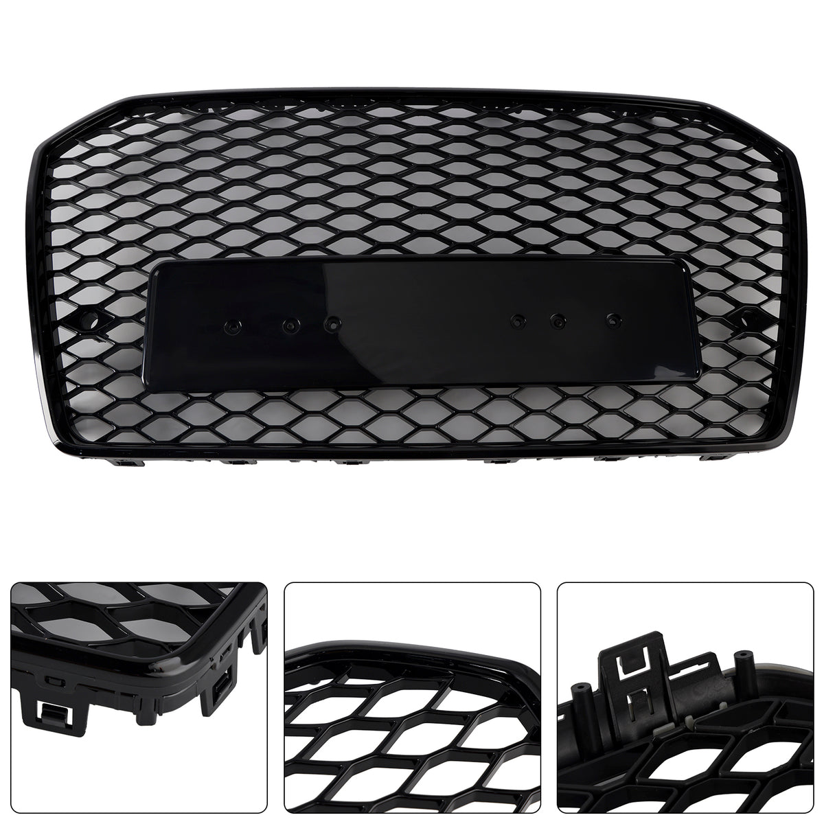 2016-2018 Audi A6 S6 C7 Black RS6 Style Front Honeycomb Mesh Grill