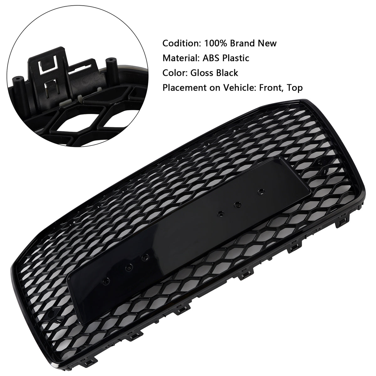 2016-2018 Audi A6 S6 C7 Black RS6 Style Front Honeycomb Mesh Grill