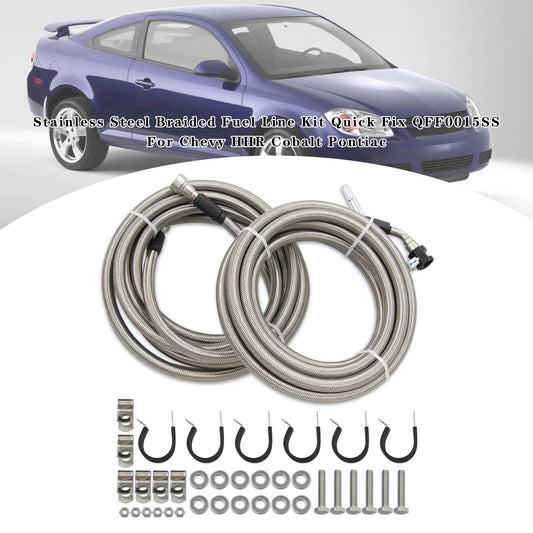 Stainless Steel Braided Fuel Line Kit Quick Fix QFF0015SS For HHR Cobalt Pontiac