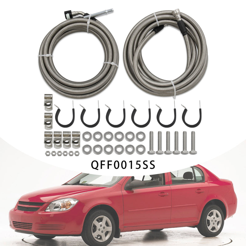 Stainless Steel Braided Fuel Line Kit Quick Fix QFF0015SS For HHR Cobalt Pontiac