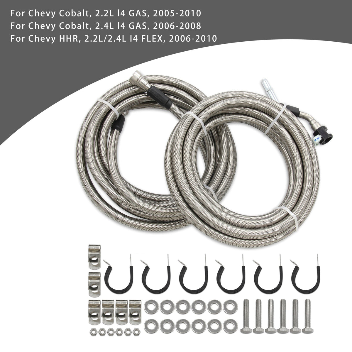Stainless Steel Braided Fuel Line Kit Quick Fix QFF0015SS For HHR Cobalt Pontiac