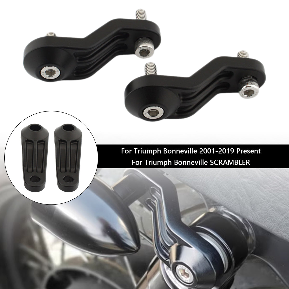 Bonneville SE T100 T120 Black Rear Turn Signal Light Holder Bracket