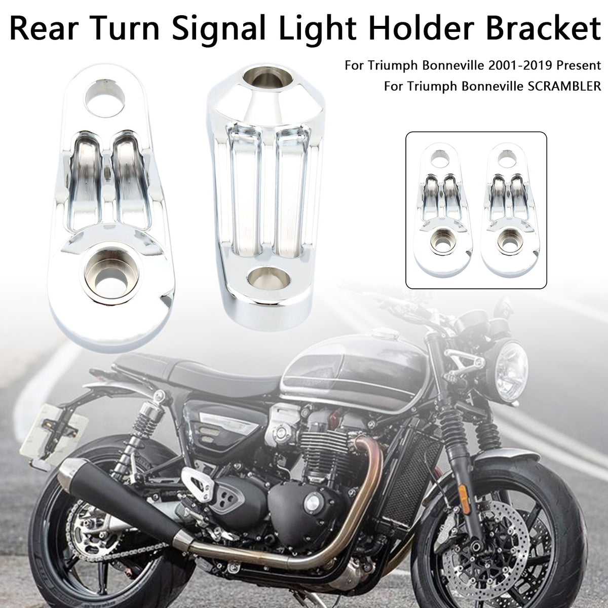 Bonneville SE T100 T120 Chrome Rear Turn Signal Light Holder Bracket