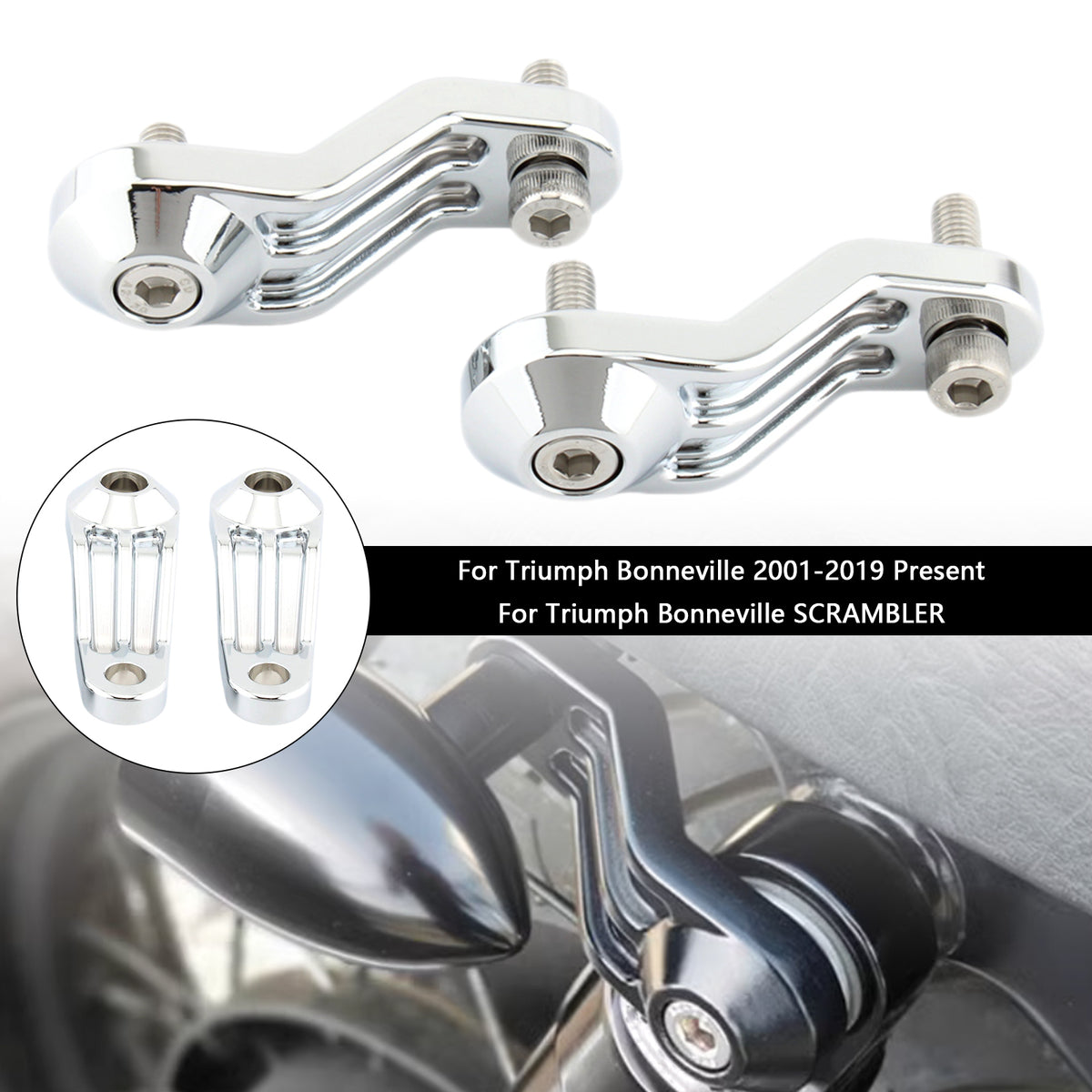 Bonneville SE T100 T120 Chrome Rear Turn Signal Light Holder Bracket