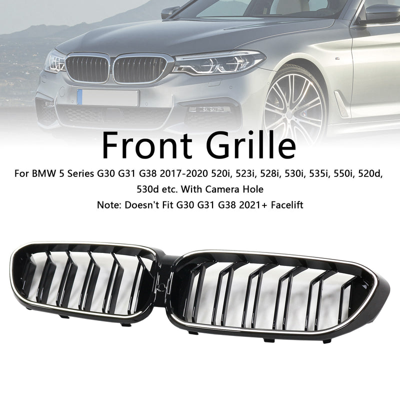 BMW 5 Series G30 G31 2017-2020 Gloss Black Double Slat Front Kidney Grill