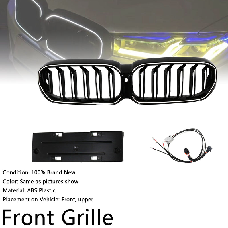 BMW 5 Series G30 G38 2021-2024 Gloss Black Double Slat Front Kidney Grill