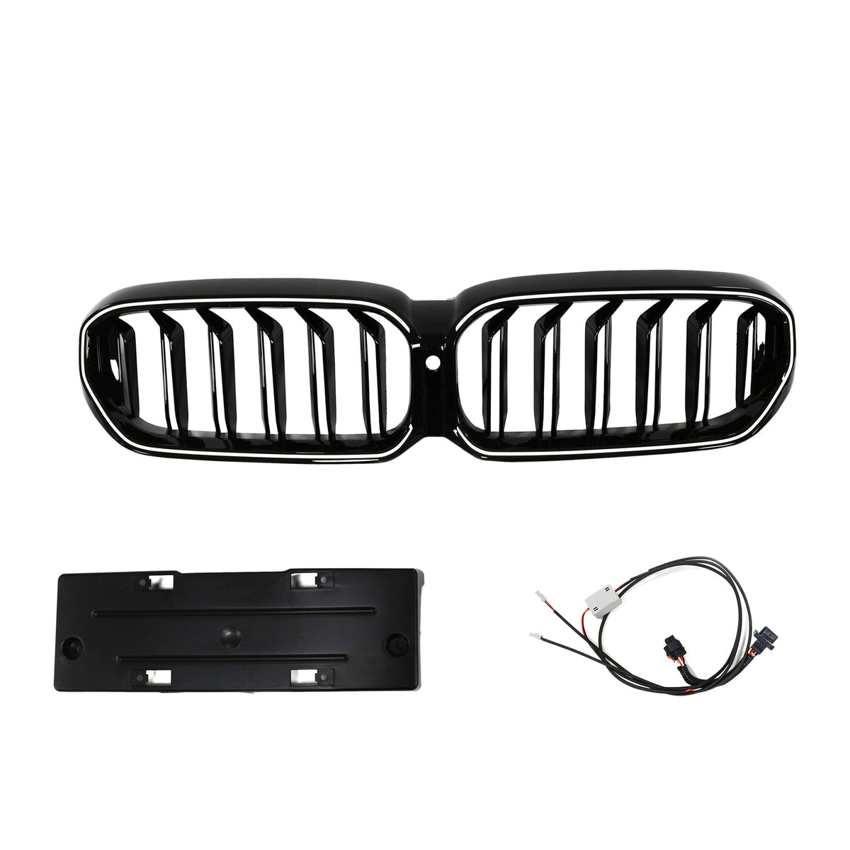 BMW 5 Series G30 G38 2021-2024 Gloss Black Double Slat Front Kidney Grill