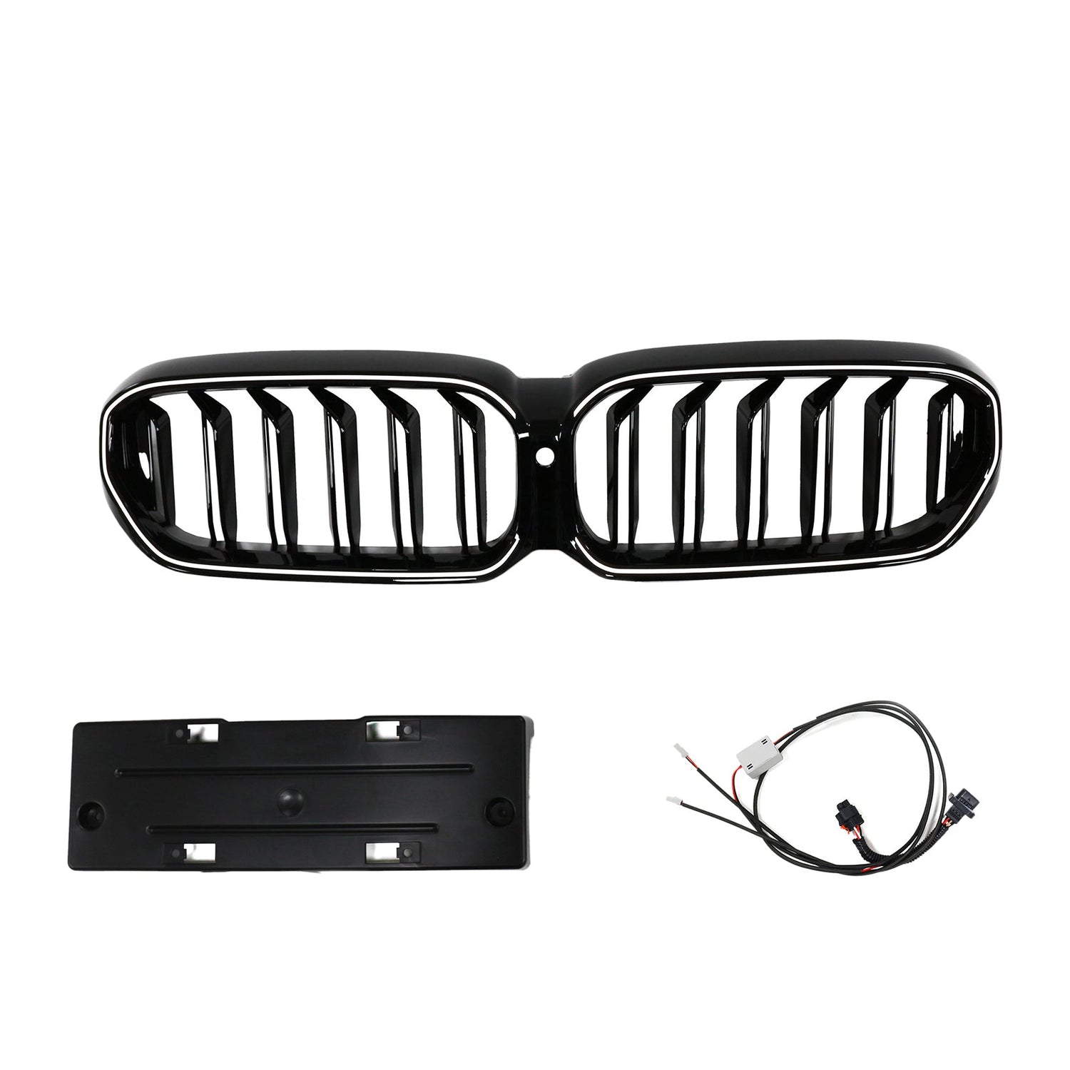 BMW 5 Series G30 G38 2021-2024 Gloss Black Double Slat Front Kidney Grill