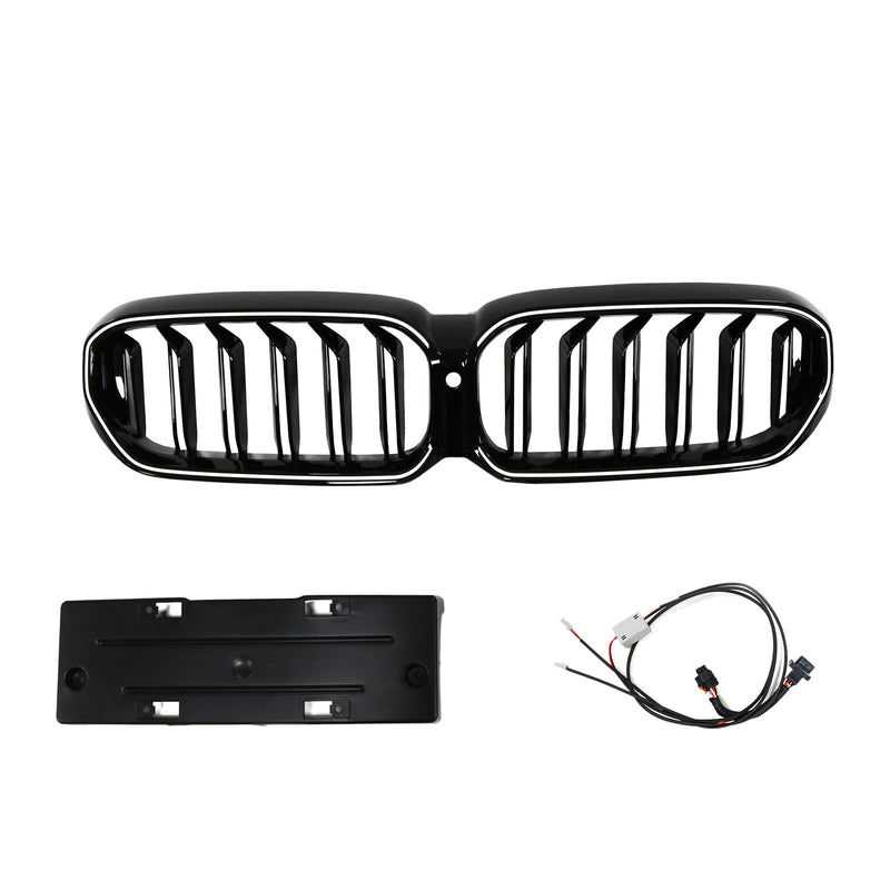 BMW 5 Series G30 G38 2021-2024 Gloss Black Double Slat Front Kidney Grill