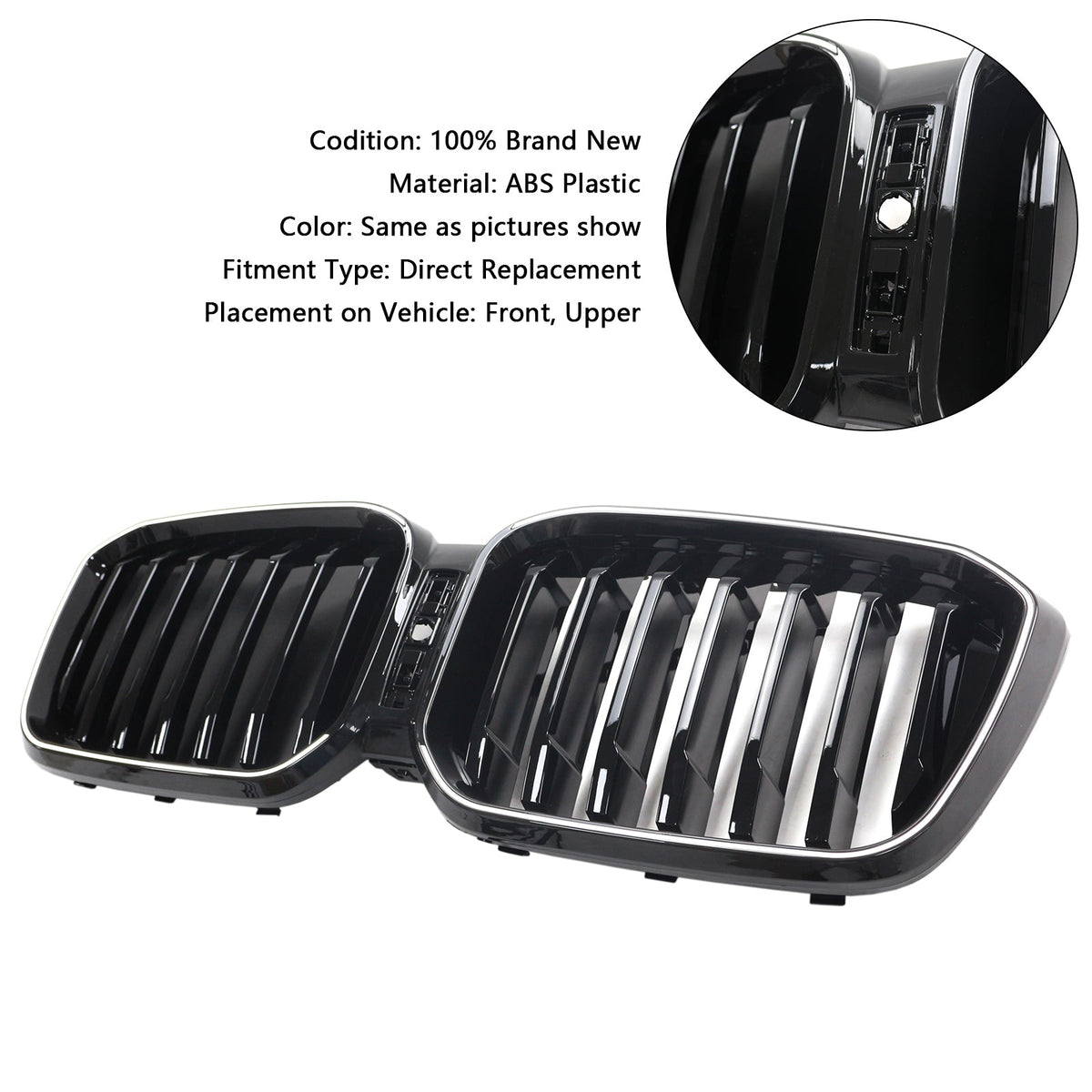 BMW X3 G01 X4 G02 2022-2025 Glossy Black Front Bumper Kidney Grill