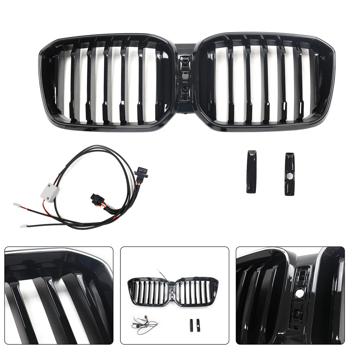 BMW X3 G01 X4 G02 2022-2025 Glossy Black Front Bumper Kidney Grill