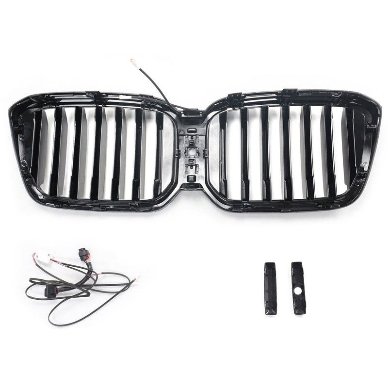 2022-2025 BMW X3 G01 X4 G02 With Camera Hole Glossy Black Front Bumper Kidney Grill