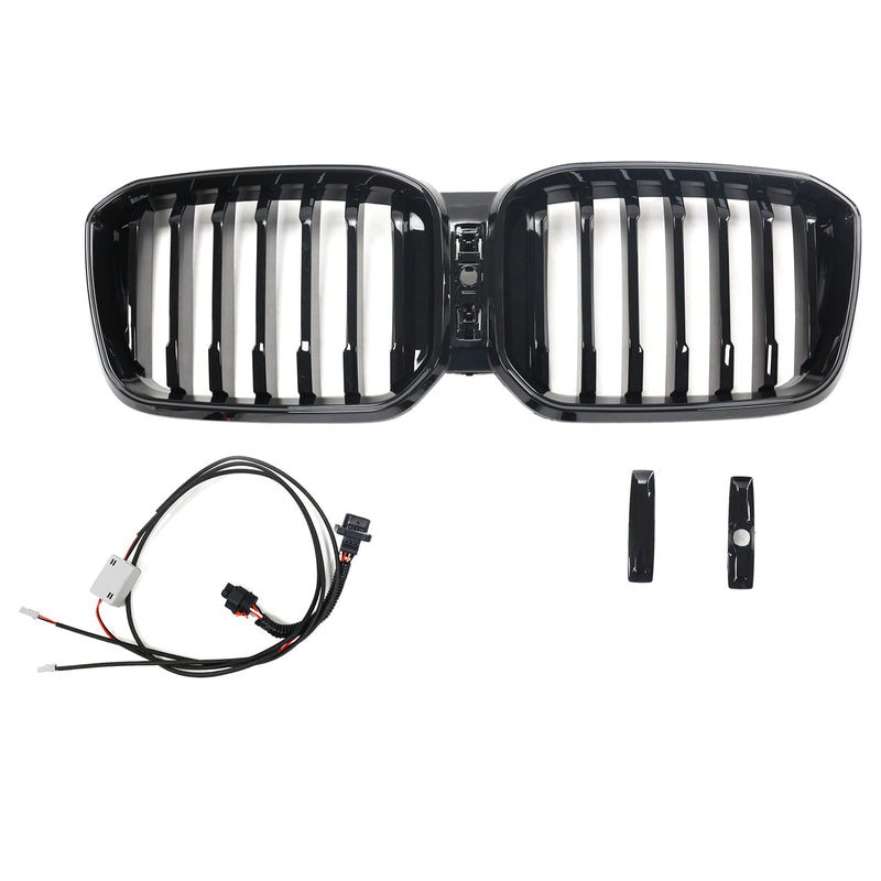 2022-2025 BMW X3 G01 X4 G02 With Camera Hole Glossy Black Front Bumper Kidney Grill