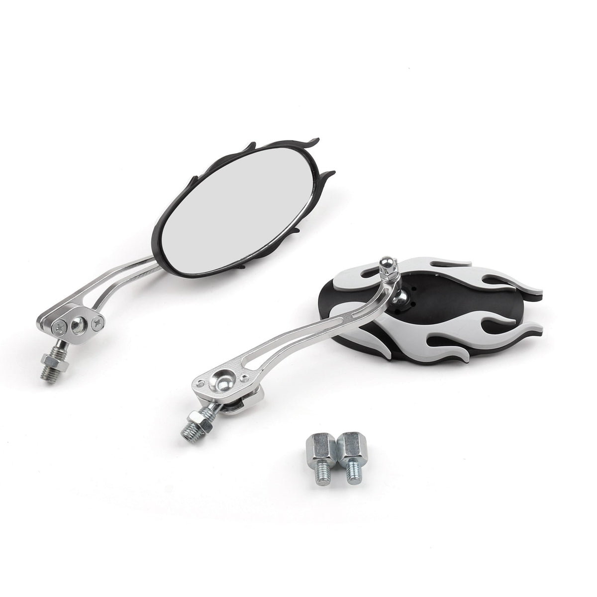 Universal Motorcycle Rearview Mirrors Rear View Mirror 8mm 10mm White