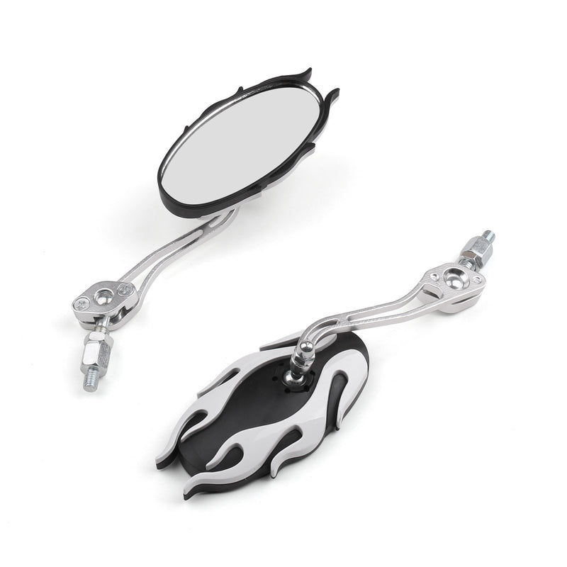 Universal Motorcycle Rearview Mirrors Rear View Mirror 8mm 10mm White