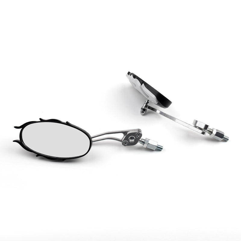 Universal Motorcycle Rearview Mirrors Rear View Mirror 8mm 10mm White