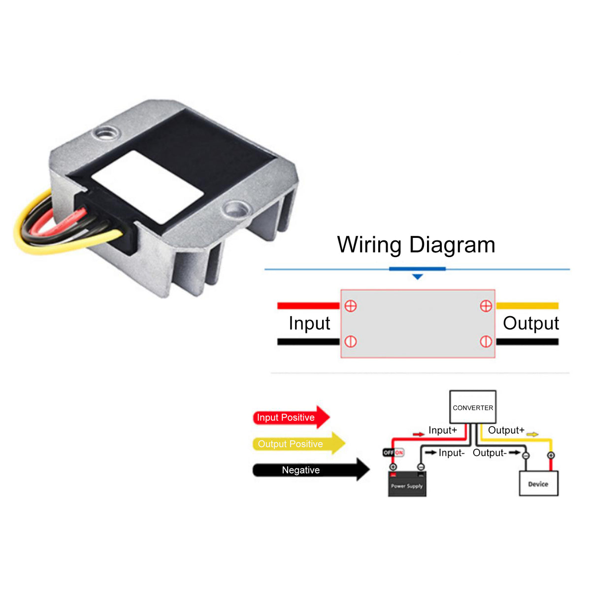 Waterproof DC/DC Converter Regulator 12V Step Up to 36V 2A 72W