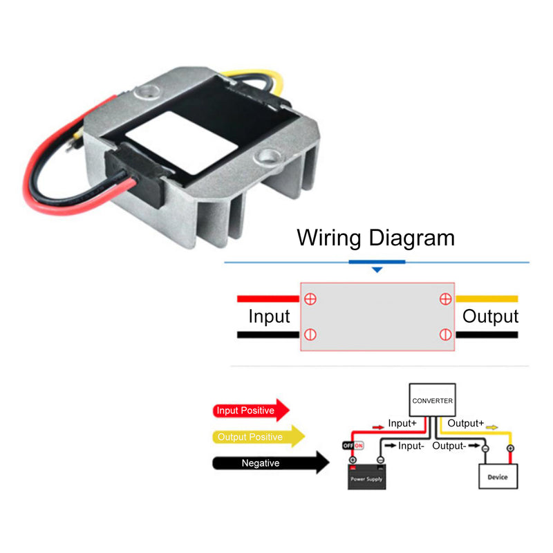 Waterproof DC/DC Converter Regulator 6V Step Up to 12V 3A 36W