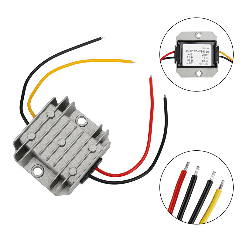 Waterproof DC/DC Converter Regulator 6V Step Up to 12V 3A 36W