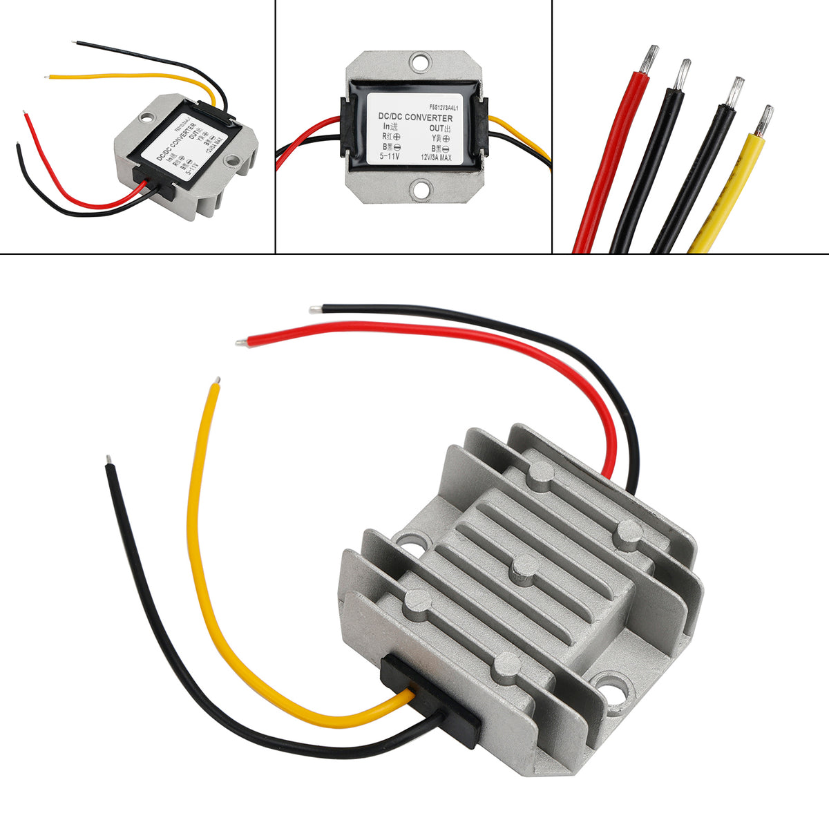 Waterproof DC/DC Converter Regulator 6V Step Up to 12V 3A 36W