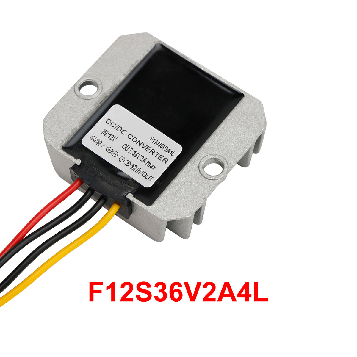 Waterproof DC/DC Converter Regulator 12V Step Up to 36V 2A 72W